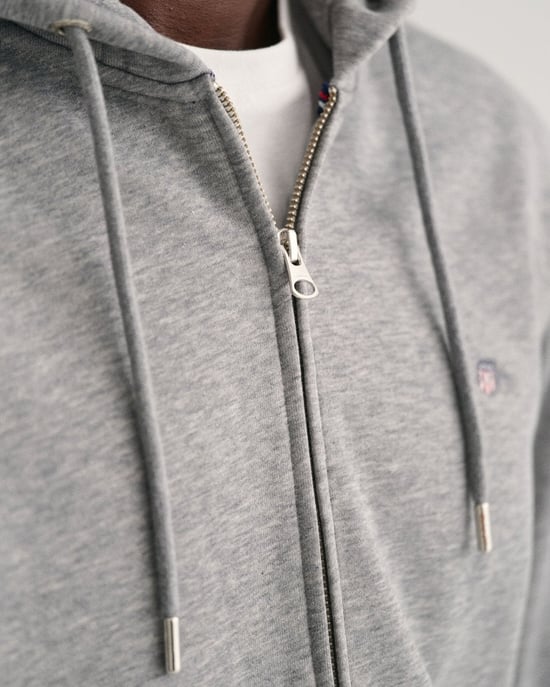 GANT Mens Regular Fit Shield Logo Full Zip Hoodie - Image 3