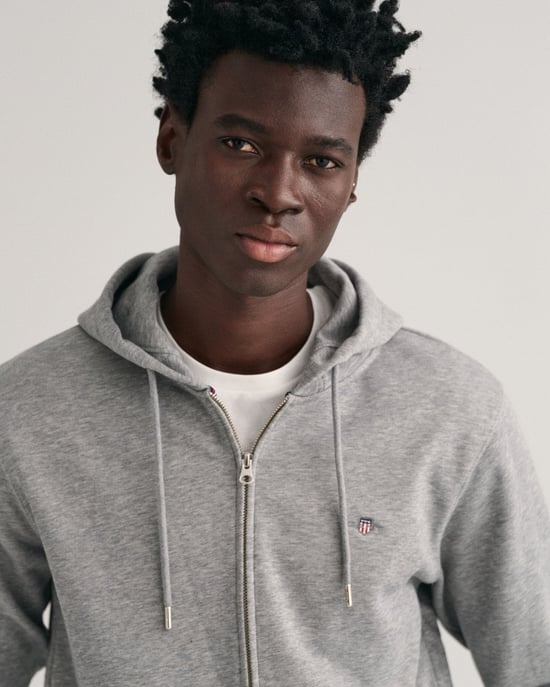 GANT Mens Regular Fit Shield Logo Full Zip Hoodie - Image 4