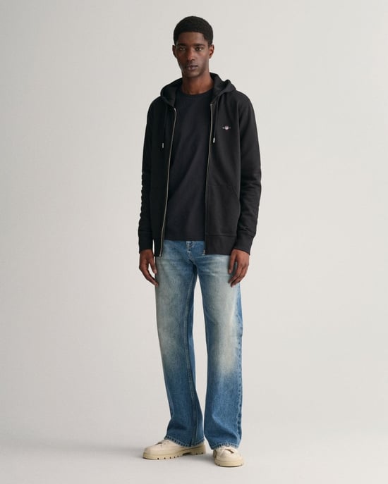 GANT Mens Regular Fit Shield Logo Full Zip Hoodie - Image 4