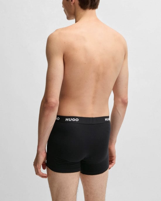 HUGO Mens Three-Pack of Stretch-Cotton Boxer Briefs with Logo Waistbands NOS - Image 5