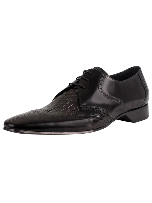 Jeffery West Zapatos Derby De Cuero, Negro - Image 1