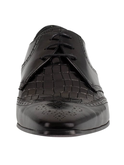 Jeffery West Zapatos Derby De Cuero, Negro - Image 4