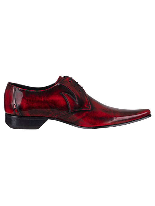 Jeffery West Zapatos Derby De Cuero, Rojo - Image 3