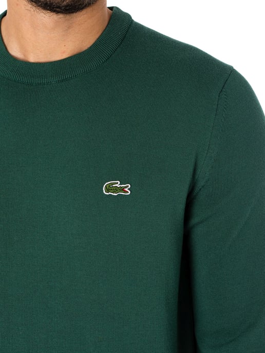Lacoste Jersey De Cuello Redondo De Algodón Orgánico, Verde - Image 4