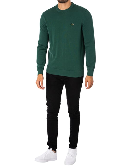 Lacoste Jersey De Cuello Redondo De Algodón Orgánico, Verde - Image 5