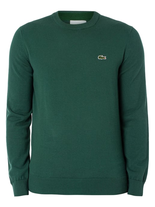 Lacoste Jersey De Cuello Redondo De Algodón Orgánico, Verde - Image 6
