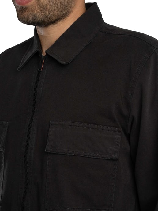 BOSS Sobrecamisa Con Cremallera Lorum, Negro - Image 5
