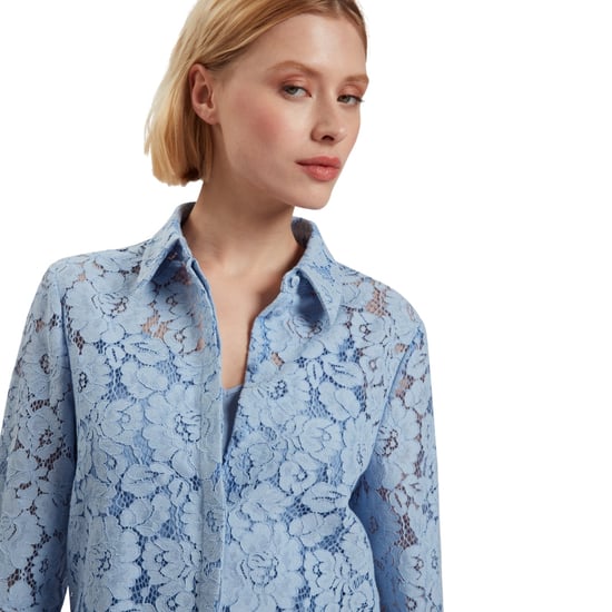 Camisa Azul De Encaje Largo Gennoa De Ted Baker - Image 3