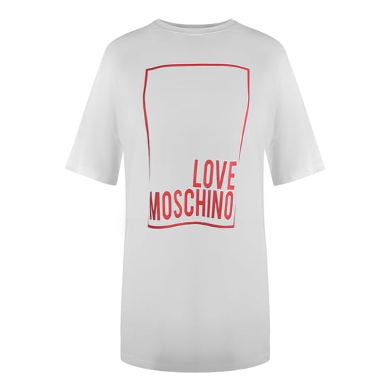 Camiseta Blanca Extragrande Con Logo De Caja Grande De Love Moschino - Image 1