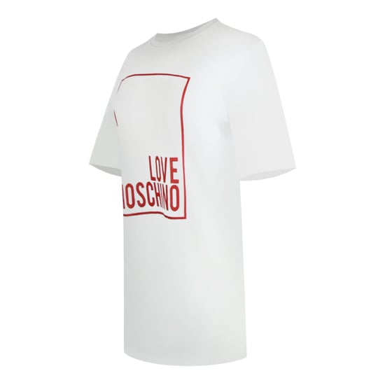 Camiseta Blanca Extragrande Con Logo De Caja Grande De Love Moschino - Image 2