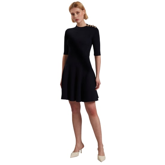 Vestido Azul Marino De Punto Acanalado Lilano De Ted Baker Con Detalle De Botones - Image 2