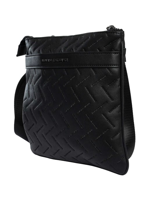 Armani Exchange Bolso De Mensajero De Marca Incorporada, Negro - Image 2