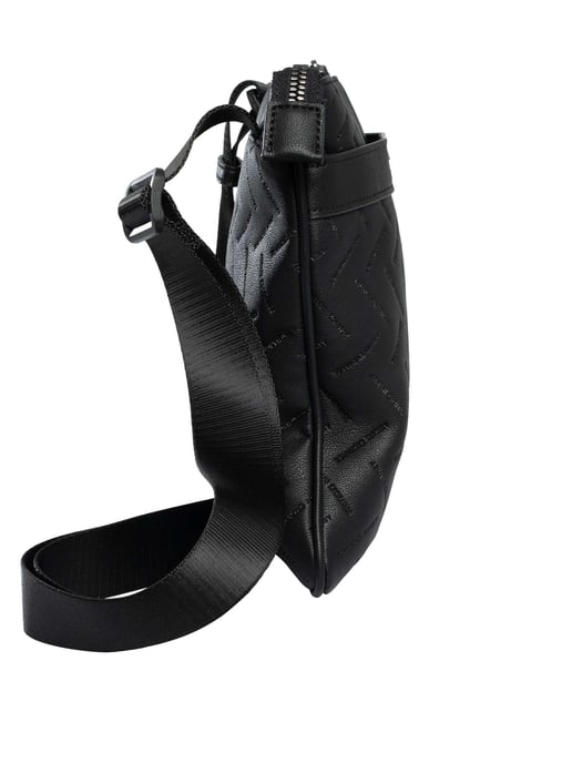 Armani Exchange Bolso De Mensajero De Marca Incorporada, Negro - Image 5