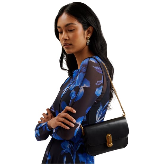 Bolso Bandolera Pequeño Ted Baker Kkaysa De Piel Negra Pulida - Image 4