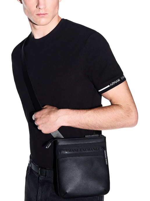 Armani Exchange Bolso Bandolera Plano, Negro - Image 6