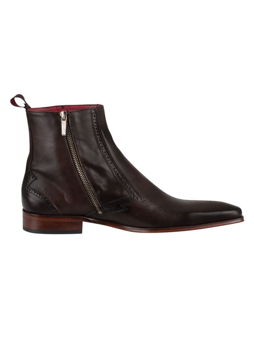 Jeffery West Botines Chelsea De Piel Con Cremallera, Marrón - Image 3