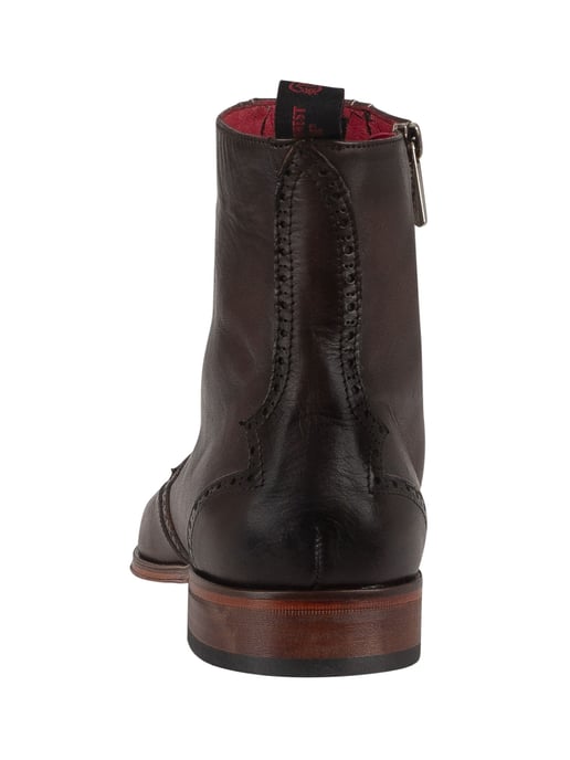 Jeffery West Botines Chelsea De Piel Con Cremallera, Marrón - Image 5