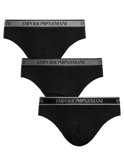 Emporio Armani 3 Pack Briefs, Negro - Image 1
