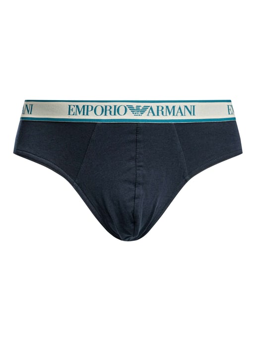 Emporio Armani Pack De 3 Calzoncillos De Algodón Elásticos, Azul - Image 2