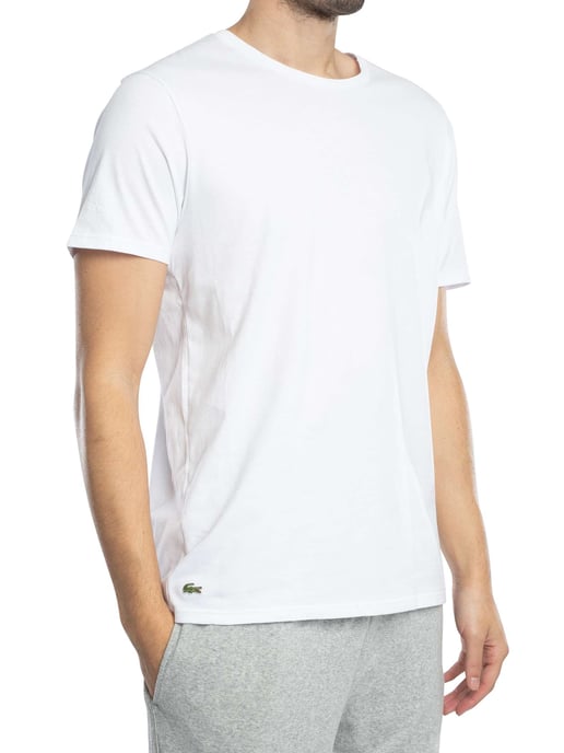 Lacoste Pack De 3 Camisetas De Estar Por Casa Con Cuello Redondo, Blanco - Image 3