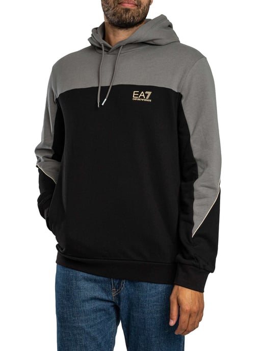 EA7 Sudadera Con Capucha Bicolor, Gris - Image 2