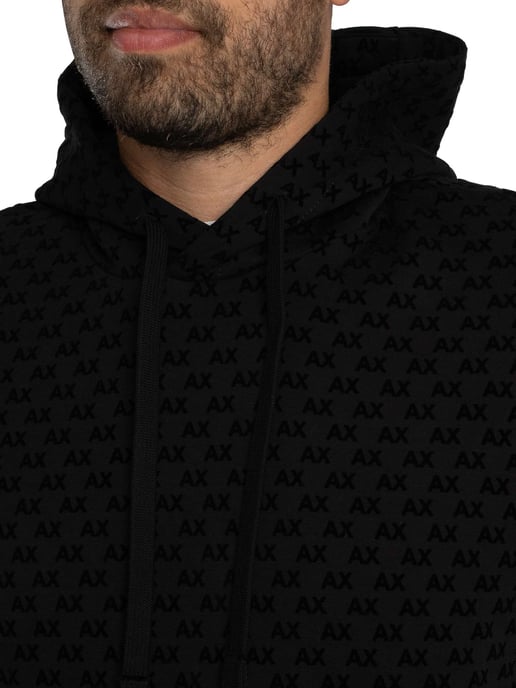 Armani Exchange Sudadera Con Capucha Y Logo Estampado, Negro - Image 4