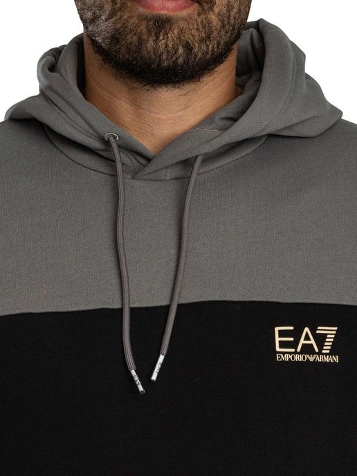 EA7 Sudadera Con Capucha Bicolor, Gris - Image 5