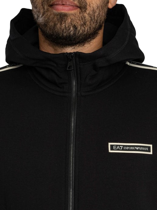 EA7 Sudadera Con Cremallera Y Logo De Caja, Negro - Image 5