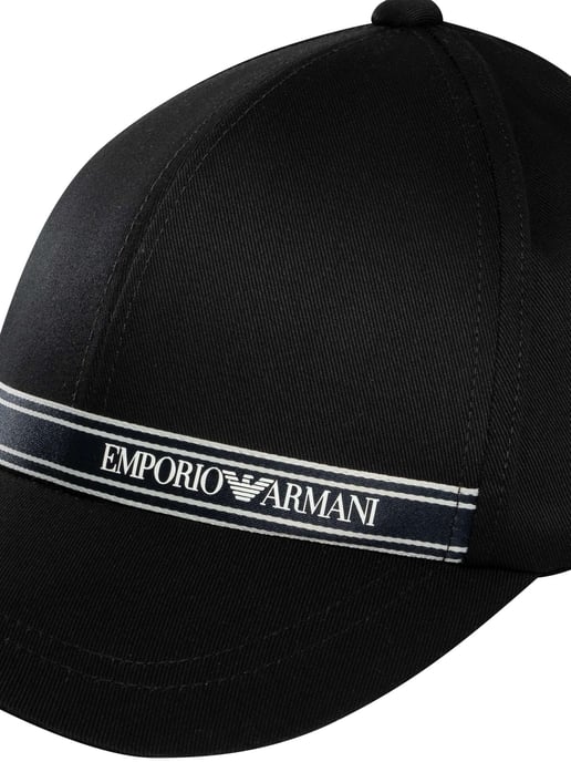 Emporio Armani Gorra Con Franja De Marca, Negro - Image 6