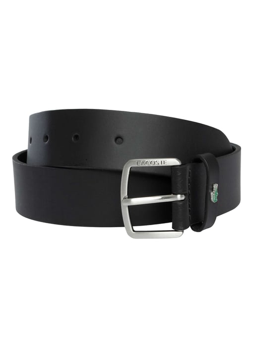 Lacoste Cinturón De Cuero Liso, Negro - Image 1