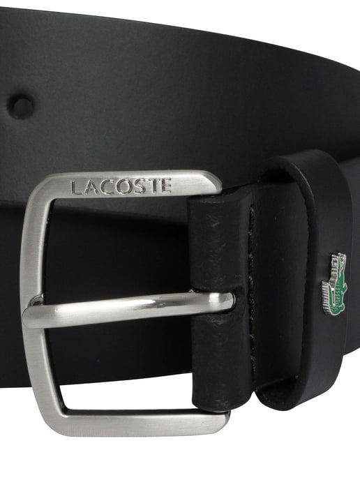 Lacoste Cinturón De Cuero Liso, Negro - Image 2