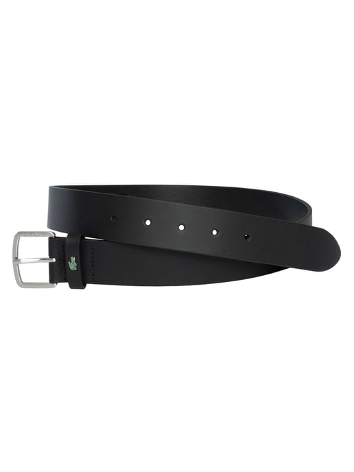 Lacoste Cinturón De Cuero Liso, Negro - Image 3