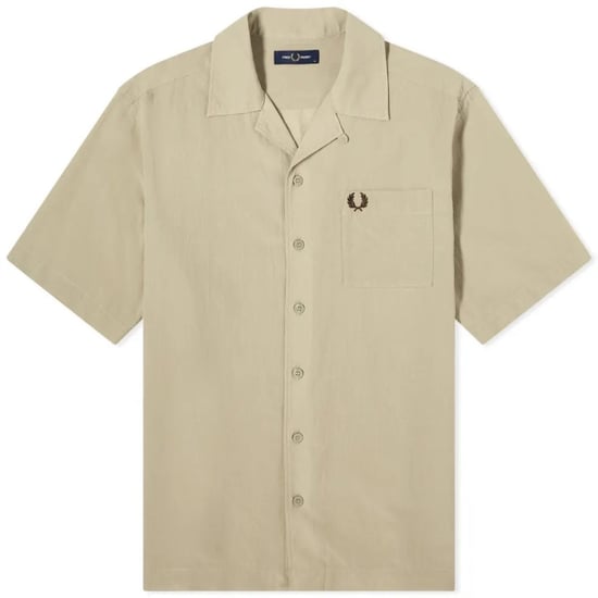 Camisa De Vacaciones Ligera Y Texturizada De Color Gris Cálido De Fred Perry - Image 1
