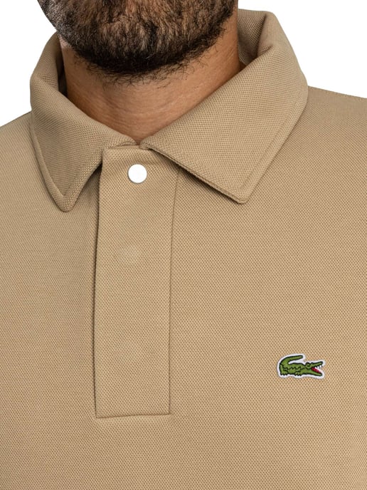 Lacoste Polo De Manga Larga Con Logotipo, Beige - Image 4