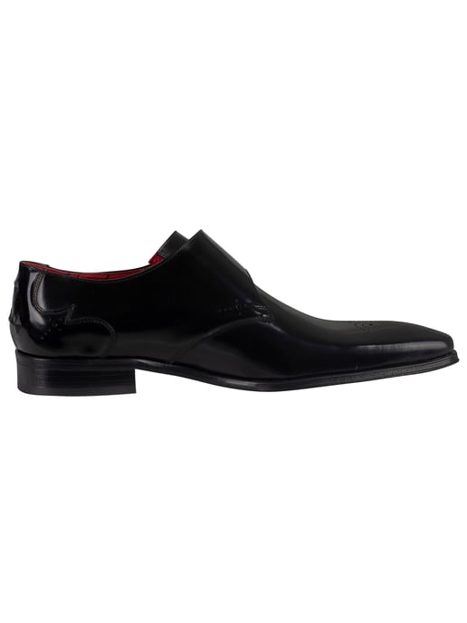 Jeffery West Zapatos De Cuero Con Hebilla Pulida, Negro - Image 3