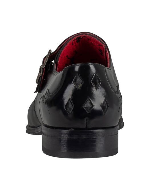 Jeffery West Zapatos De Cuero Con Hebilla Pulida, Negro - Image 5