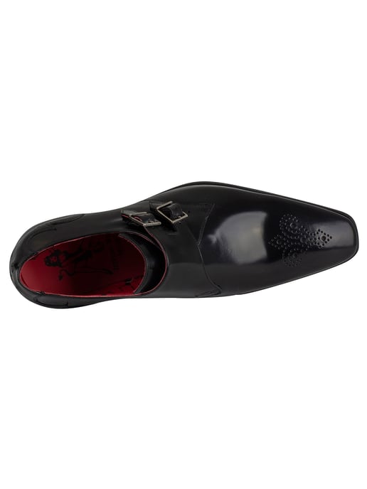 Jeffery West Zapatos De Cuero Con Hebilla Pulida, Negro - Image 6
