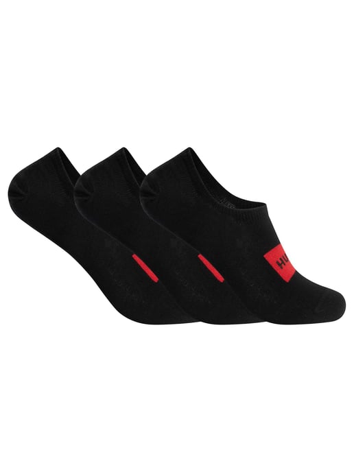 HUGO Paquete De 3 Pares De Calcetines Bajos Con Etiqueta, Negro - Image 1