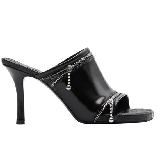 Mules Burberry De Tacón Abierto Con Tacones Negros - Image 1