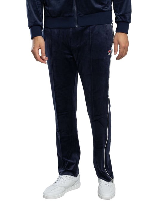 Fila Pantalones Deportivos Rectos De Terciopelo Fio, Azul - Image 1