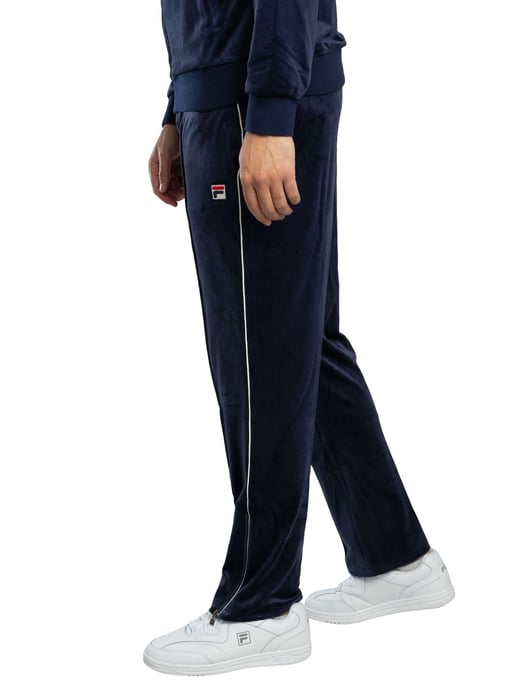 Fila Pantalones Deportivos Rectos De Terciopelo Fio, Azul - Image 2