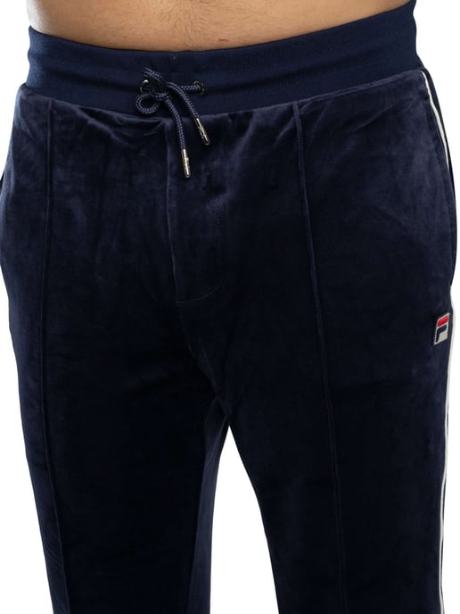 Fila Pantalones Deportivos Rectos De Terciopelo Fio, Azul - Image 5