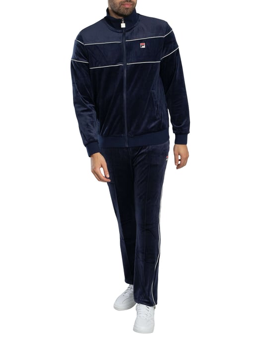Fila Pantalones Deportivos Rectos De Terciopelo Fio, Azul - Image 6