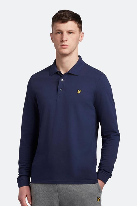 Polo de manga larga azul marino con logo en el pecho de Lyle & Scott - Image 2