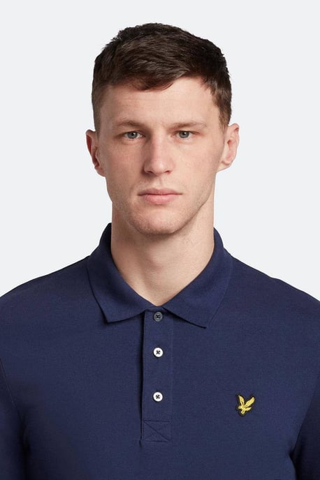 Polo de manga larga azul marino con logo en el pecho de Lyle & Scott - Image 5