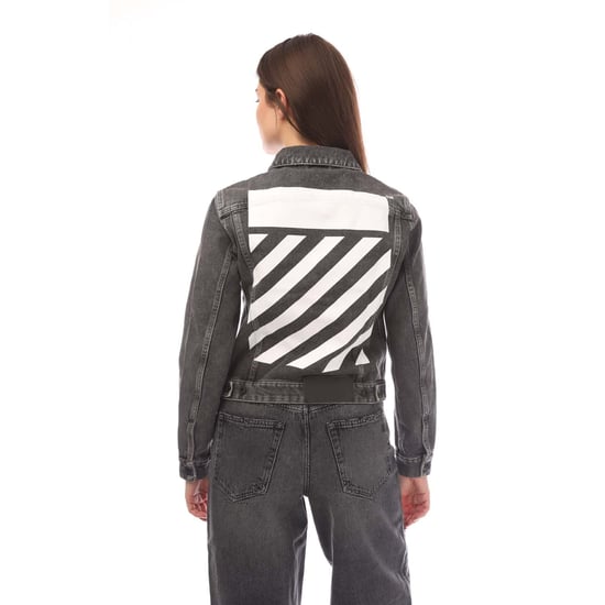 Off-White Chaqueta vaquera gris oscuro de corte estandar con dise�o Diag - Image 3