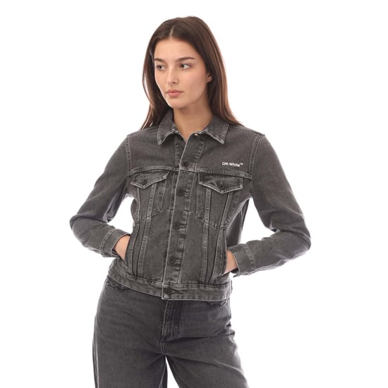 Off-White Chaqueta vaquera gris oscuro de corte estandar con dise�o Diag - Image 4