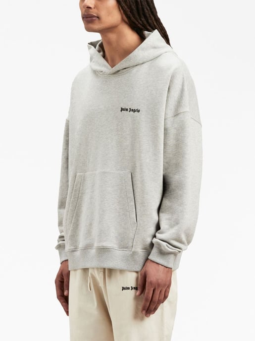 Sudadera con capucha y logo bordado en gris de Palm Angels - Image 3