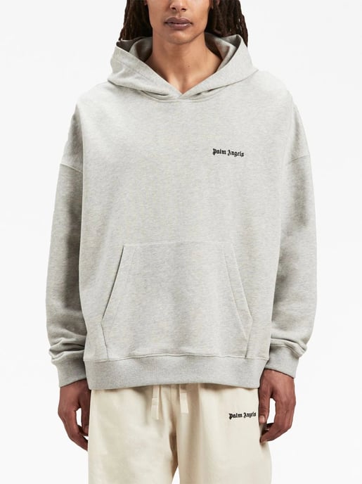 Sudadera con capucha y logo bordado en gris de Palm Angels - Image 4