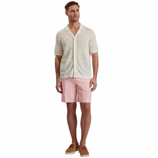 Pantalones Cortos De Lino Elástico Rosa Claro Ted Baker Kenleys - Image 5